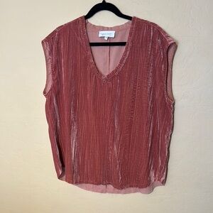 Women's Velvet V-Neck Top - Mauve